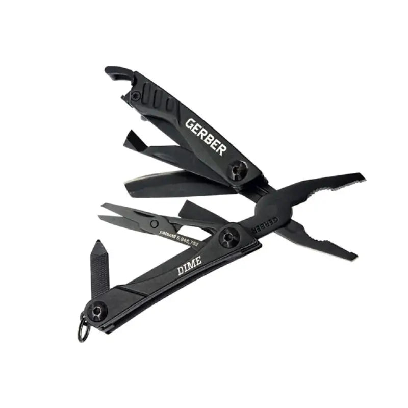 Black multi-tool with pliers, Gerber Gear 31-001134N Dime for versatile outdoor use
