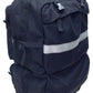 Black nylon Ruffian Out of County Bag with reflective stripe and two internal storage compartments