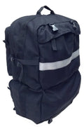 Black nylon Ruffian Out of County Bag with reflective stripe and two internal storage compartments