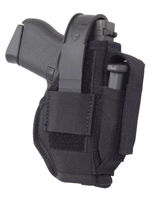 Black nylon Combo Holster with mag pouch for Sig Sauer handgun storage and accessibility