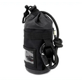 Black nylon drawstring bottle holder with adjustable strap for Personal Rope Bailout Kit