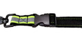 Black nylon dog collar with reflective yellow-green stripe for Firefigheter GloveLeash2