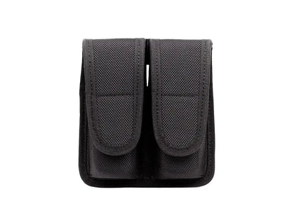 Black nylon DuraTek Molded Magazine Double Mag Pouch with Velcro flap closures