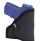 Black nylon pocket holster with blue handgun for S&W Bodyguard or Kel-Tec P32