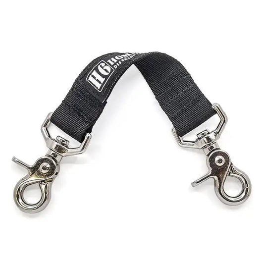 Black nylon anti sway strap with metal swivel clips for tactical radio use