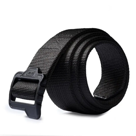 Black nylon M-Tac Double Duty Tactical Belt with durable plastic buckle