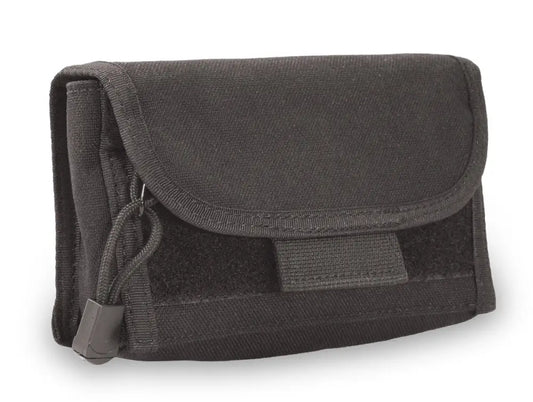 Black nylon utility pouch with flap closure for concealed carry pouch use