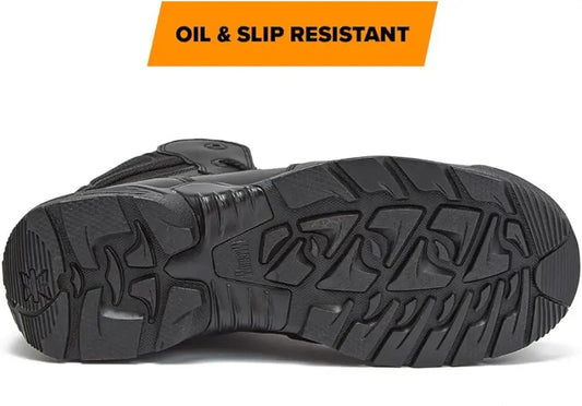 Black oil and slip-resistant sole on STEALTH FORCE 8-inch Tactical Boot WP for stealth force men’s military boots