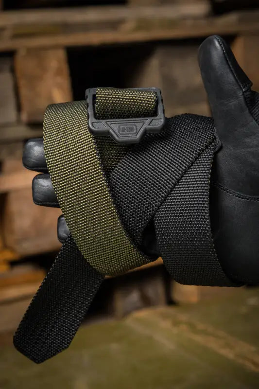 Black and olive green nylon webbing straps for M-Tac Double Sided Lite Tactical Belt