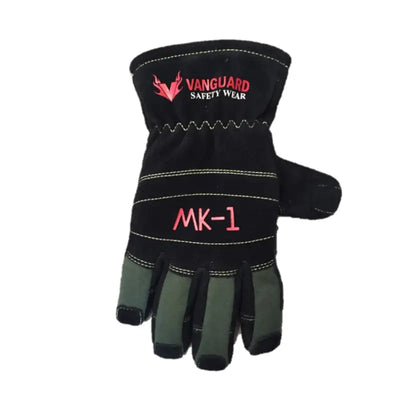 Black and olive green MK-1 Structural Firefighting Glove with Kevlar Knit Protection