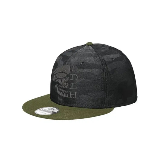 Black and olive green New Era Camo Army Bill Snap OG Skull cap with camouflage pattern