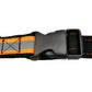 Black and orange reflective dog collar featuring highly reflective nylon webbing from Firefighter Gloveleash