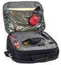 Black padded Four Gun Pistol Pack Range Bag with compartments and clear storage panel