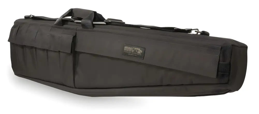 Black padded Assault Systems Tactical Rifle Case with handles and straps for easy transport