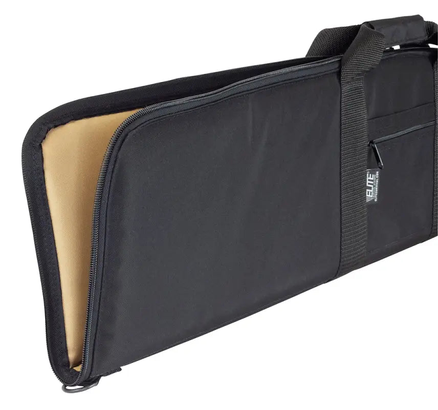 Black padded rifle case with carrying strap for scoped rifle, ideal gun case