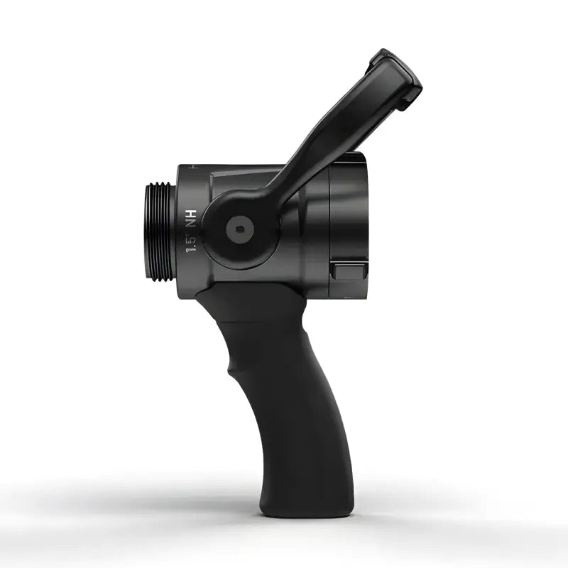 Black pistol-grip nozzle with adjustable flow for Hydro-138-1, ideal for first responders