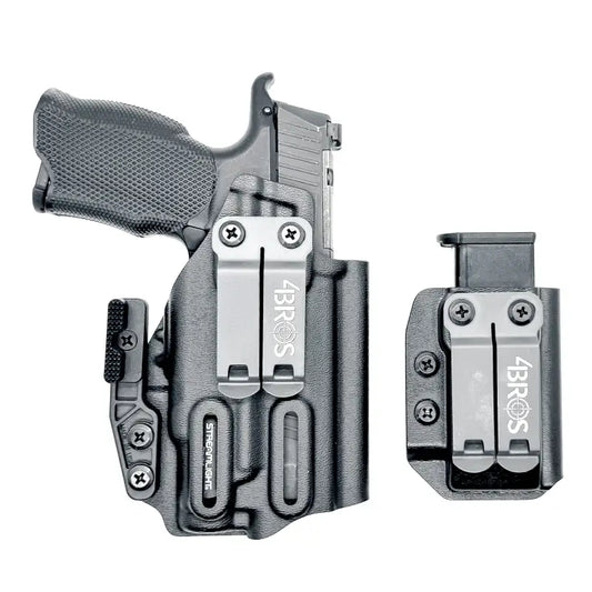 Black pistol holster with magazine carrier for Sig P365XL by Four Brothers Holsters