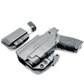 Black inside waistband pistol holster and magazine carrier for Springfield Hellcat Pro
