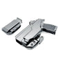 Black pistol in holster with magazine carrier on Four Brothers Holsters P365 TLR-7 combo