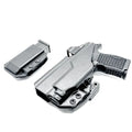 Black pistol in holster with magazine carrier on Four Brothers Holsters P365 TLR-7 combo