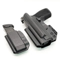 Black P365-XMACRO inside waistband gas pedal holster with magazine carrier combo