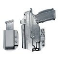 Black Sig P365-XMACRO pistol and magazine in Four Brothers Holsters IWB setup