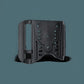 Black plastic adjustable Stingray Loop Holster attachment with mounting slots and ridges