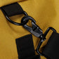 Black plastic buckle clip on yellow fabric for Elite Firefighter Gear Bag