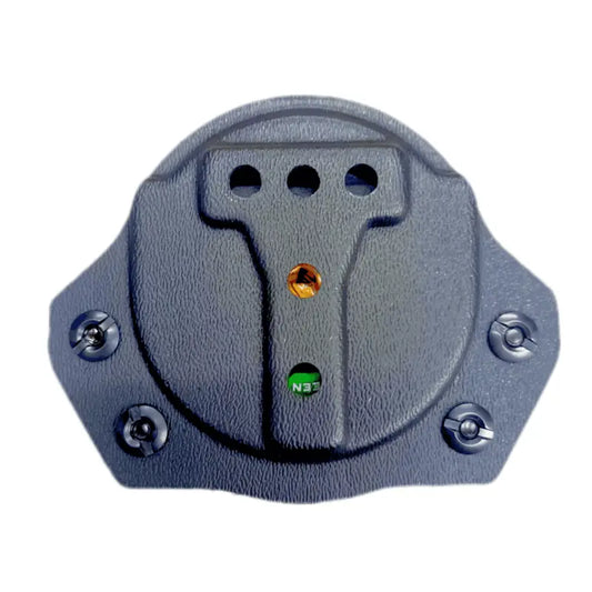 Black plastic electronic module with LED indicators for Black Buffalo Can Holder, ideal for first responders