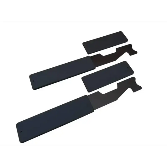 Black plastic gun stocks displayed with Shove Knife Pack of 2 for enhanced performance