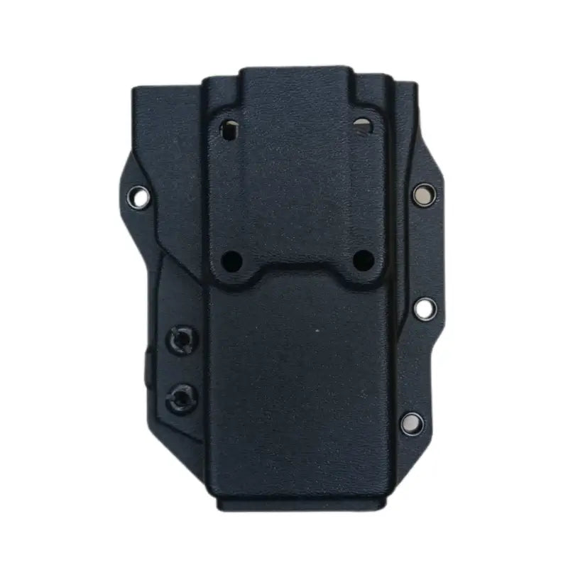 Black plastic holster for Motorola APX 4000 Radio with adjustable retention for law enforcement