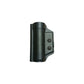 Black plastic flashlight holder with mounting hardware designed for first responders