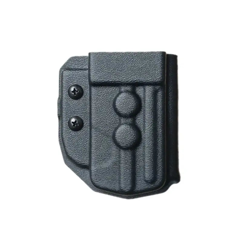 Black plastic holster with screws for Leatherman Surge, ideal for first responders and firefighters