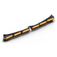 Black plastic light bar with amber LEDs on Feniex Quantum Spoiler Mount for first responders