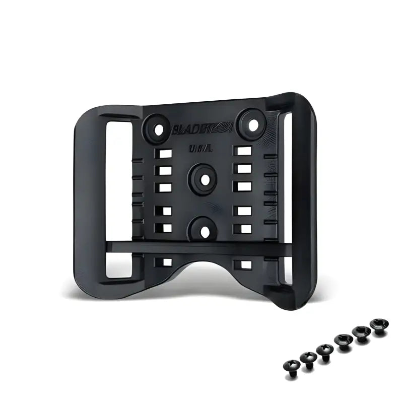 Black plastic mounting plate with slots for Adjustable Stingray Loop holster attachment