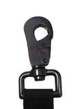Black plastic swivel snap hook with D-ring for Heavy Duty Firefighter Glove Strap