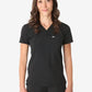 Black short sleeve V-neck polo shirt from Women’s Tuckable One-Pocket Scrub Top