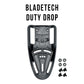 Black polymer duty drop attachment for Sig Sauer P365-FUSE holster with weapon-mounted light