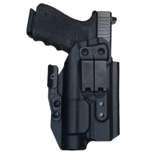 Black polymer Light Bearing IWB Holster for Glock with optic cut design