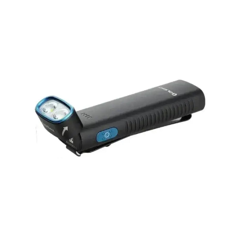 Black Olight ArkflexBK Arkflex Adjustable Battery Pack with LED light and blue accents