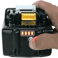 Black Makita BL1860B 18V LXT® Lithium-Ion battery with LED charge indicators