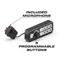 Black programmable Feniex Typhoon full-function siren controller with microphone for first responders