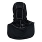 Black Majestic PAC II Hood with gray stitching and zipper, featuring notched shoulder design