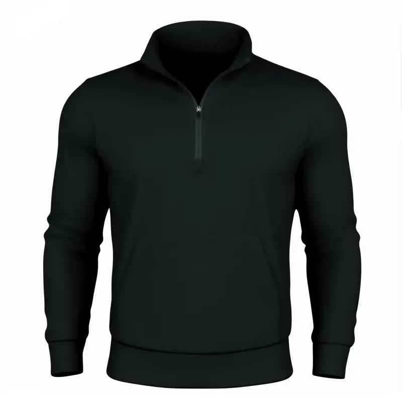 Durable quarter zip pullover in black, perfect for stylish and comfortable wear