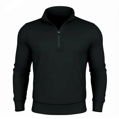 Durable quarter zip pullover in black, perfect for stylish and comfortable wear