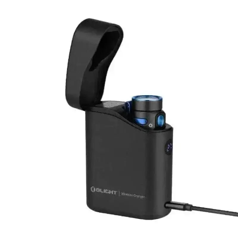 Black rechargeable electronic lighter with USB charging port for Olight Baton4KitBK