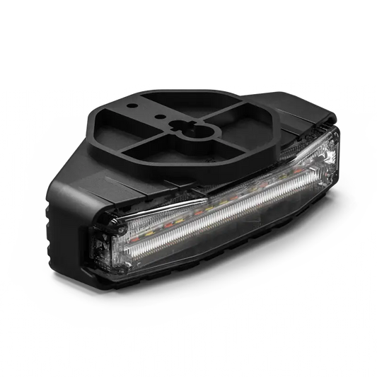 Black rectangular LED light from Feniex Q Series with 3-mode technology for light heads