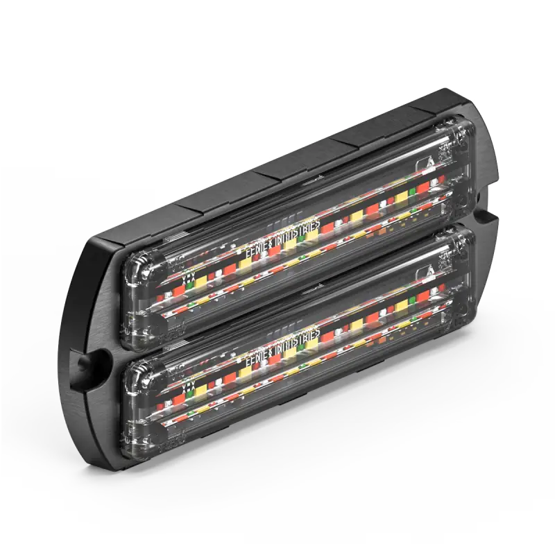 Black rectangular LED warning light for Feniex Q Series flat surface mount light heads