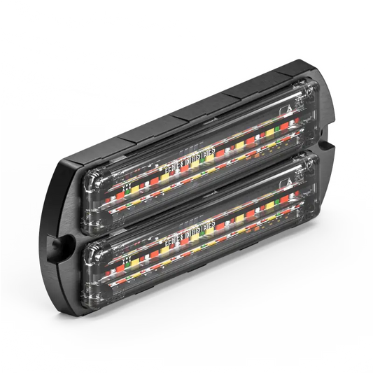 Black rectangular LED warning light for Feniex Q Series flat surface mount light heads