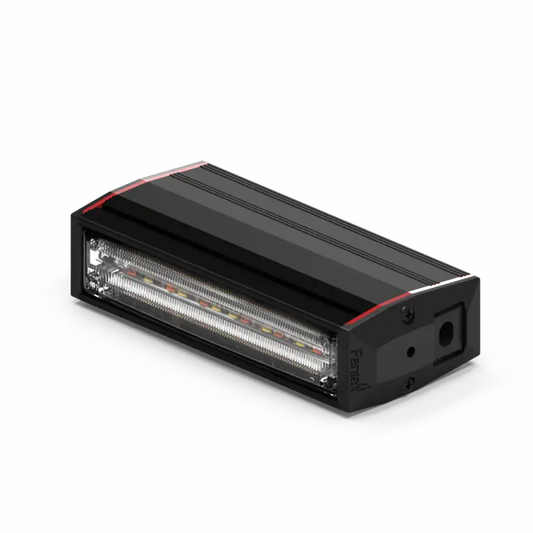 Black rectangular LED light bar from Feniex Q Series featuring serial technology and Q-Link device